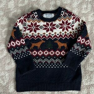 Old Navy Toddler Boy Dog Fair Isle Sweater Size 18-24 Months